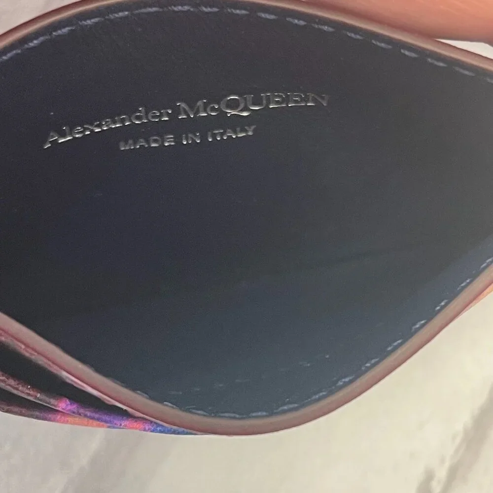Alexander McQueen Solarized Flower Leather Card Case - NWOT